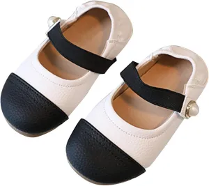 Girls Ballet Flats Round Toe Mary Jane Shoes Comfortable Dress Toddler Adjustable Straps Washable Slip On Shoes