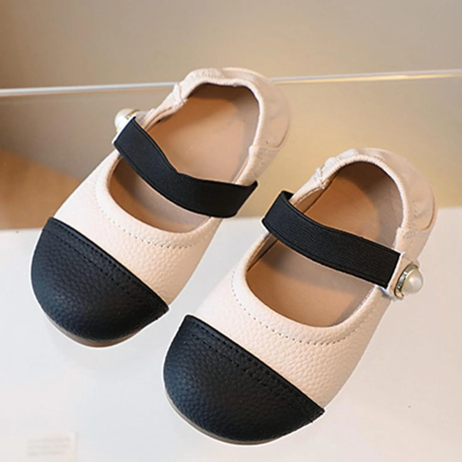 Girls Ballet Flats Round Toe Mary Jane Shoes Comfortable Dress Toddler Adjustable Straps Washable Slip On Shoes