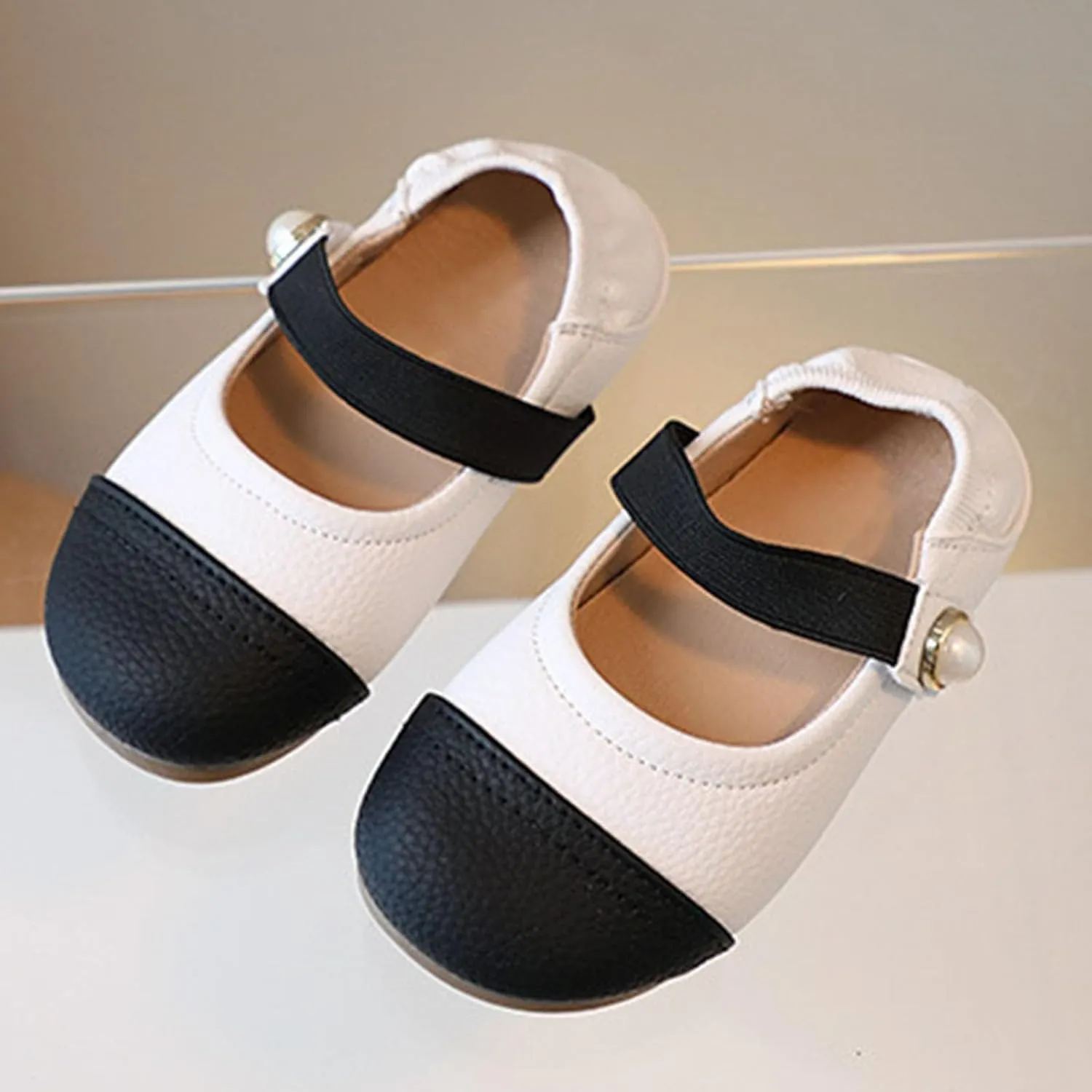 Girls Ballet Flats Round Toe Mary Jane Shoes Comfortable Dress Toddler Adjustable Straps Washable Slip On Shoes