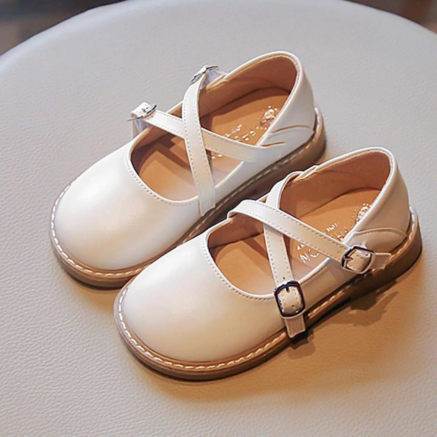 Girls Ballet Shoes Fashion Four Seasons Children Casual Shoes Girls Round Toe Flat Sole Thick Sole Lightweight Shoes