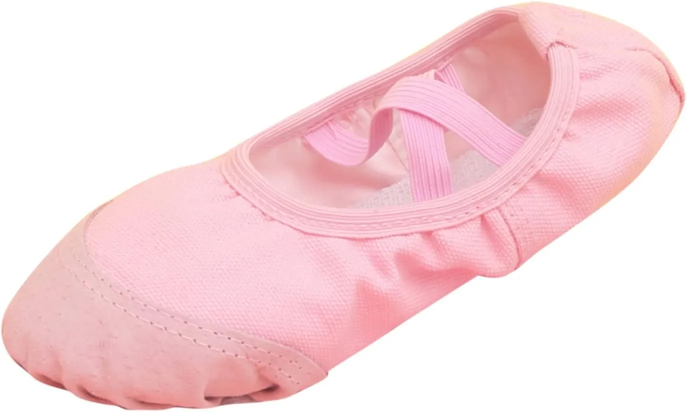 Girls Ballet Shoes for Dance Canvas Yoga Shoes/Ballet Slippers for Dancing Toddler Little Kid Ballerina Girls Shoes