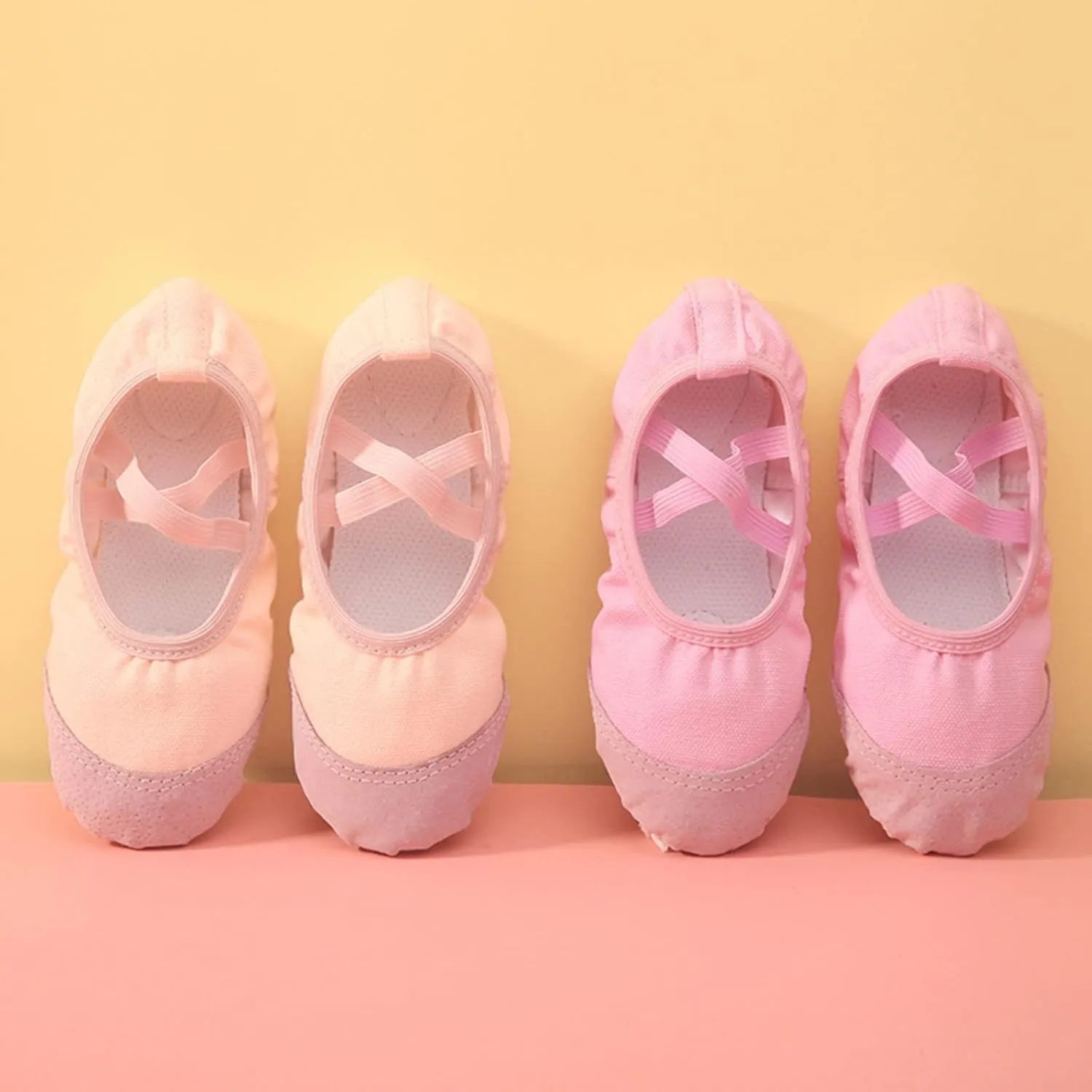 Girls Ballet Shoes for Dance Canvas Yoga Shoes/Ballet Slippers for Dancing Toddler Little Kid Ballerina Girls Shoes
