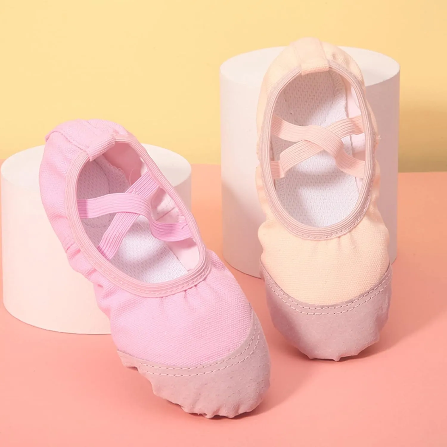 Girls Ballet Shoes for Dance Canvas Yoga Shoes/Ballet Slippers for Dancing Toddler Little Kid Ballerina Girls Shoes