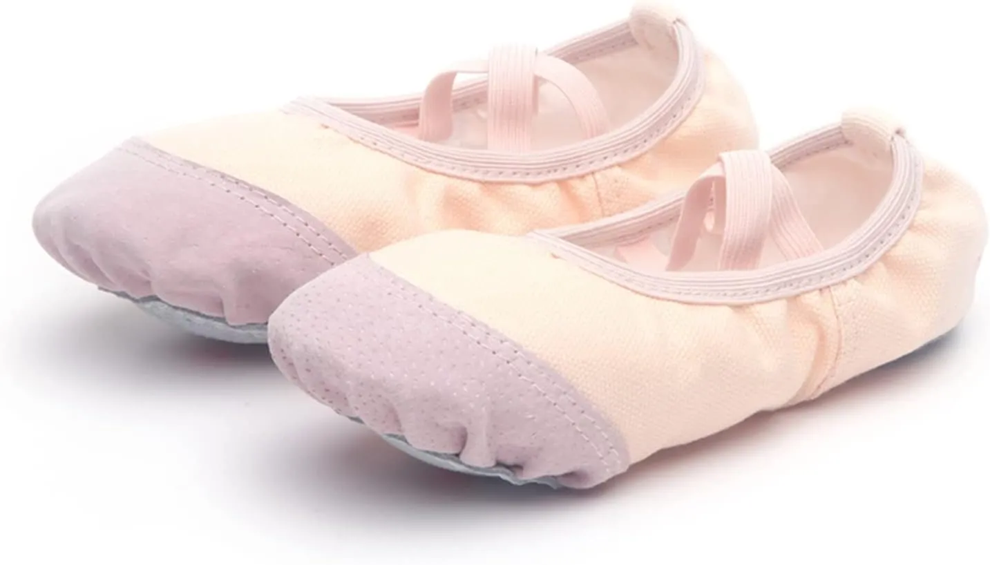 Girls Ballet Shoes for Dance Canvas Yoga Shoes/Ballet Slippers for Dancing Toddler Little Kid Ballerina Slippers