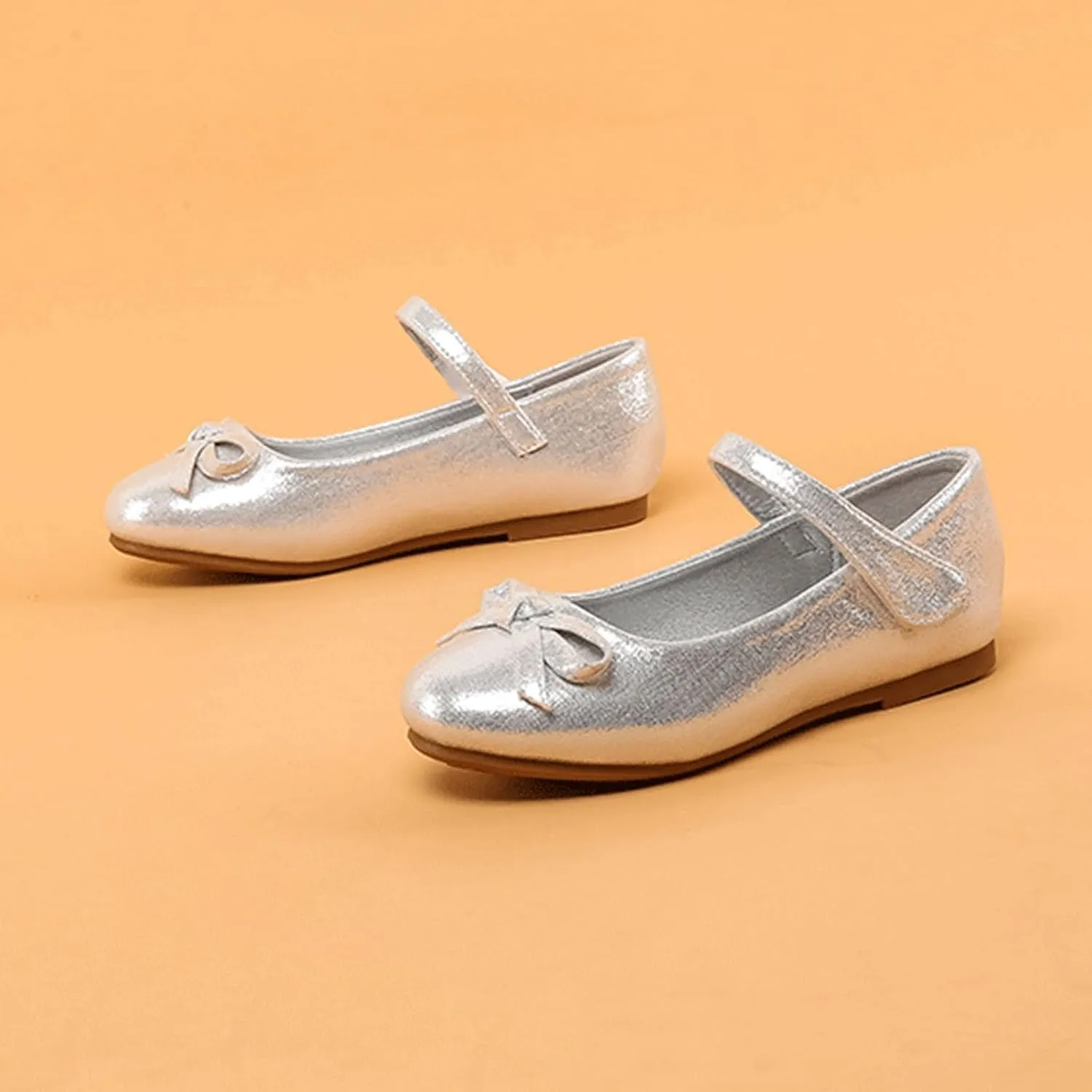 Girls Ballet Shoes Kids Leather Shoes with Bow Non Slip Children Ballet Girl Student Shoes Open-Toe Flat Sandals
