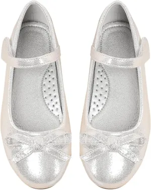 Girls Ballet Shoes Kids Leather Shoes with Bow Non Slip Children Ballet Girl Student Shoes Open-Toe Flat Sandals