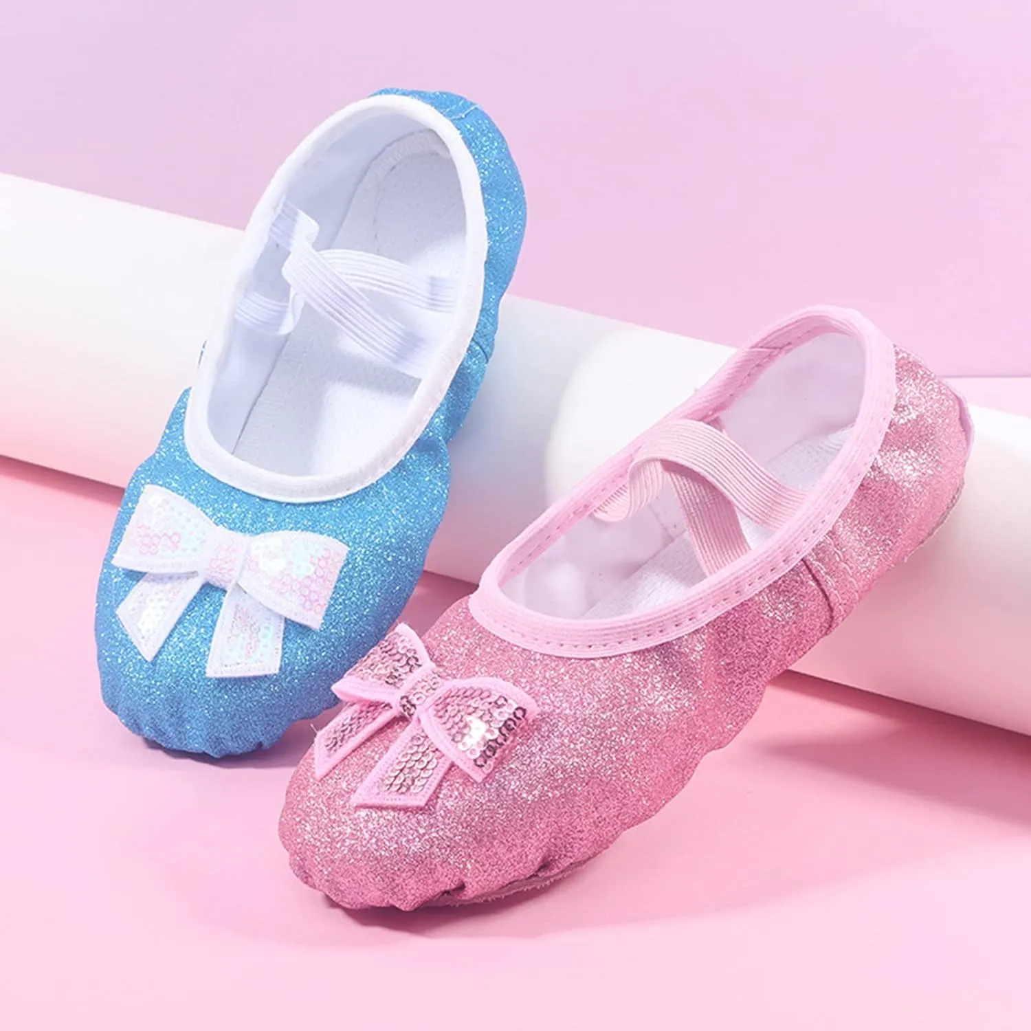 Girls Dance Shoes Kids Soft Sole Bow Tie Ballet Performance Indoor Shoes Yoga Dance Non Slip Breathable Sneaker