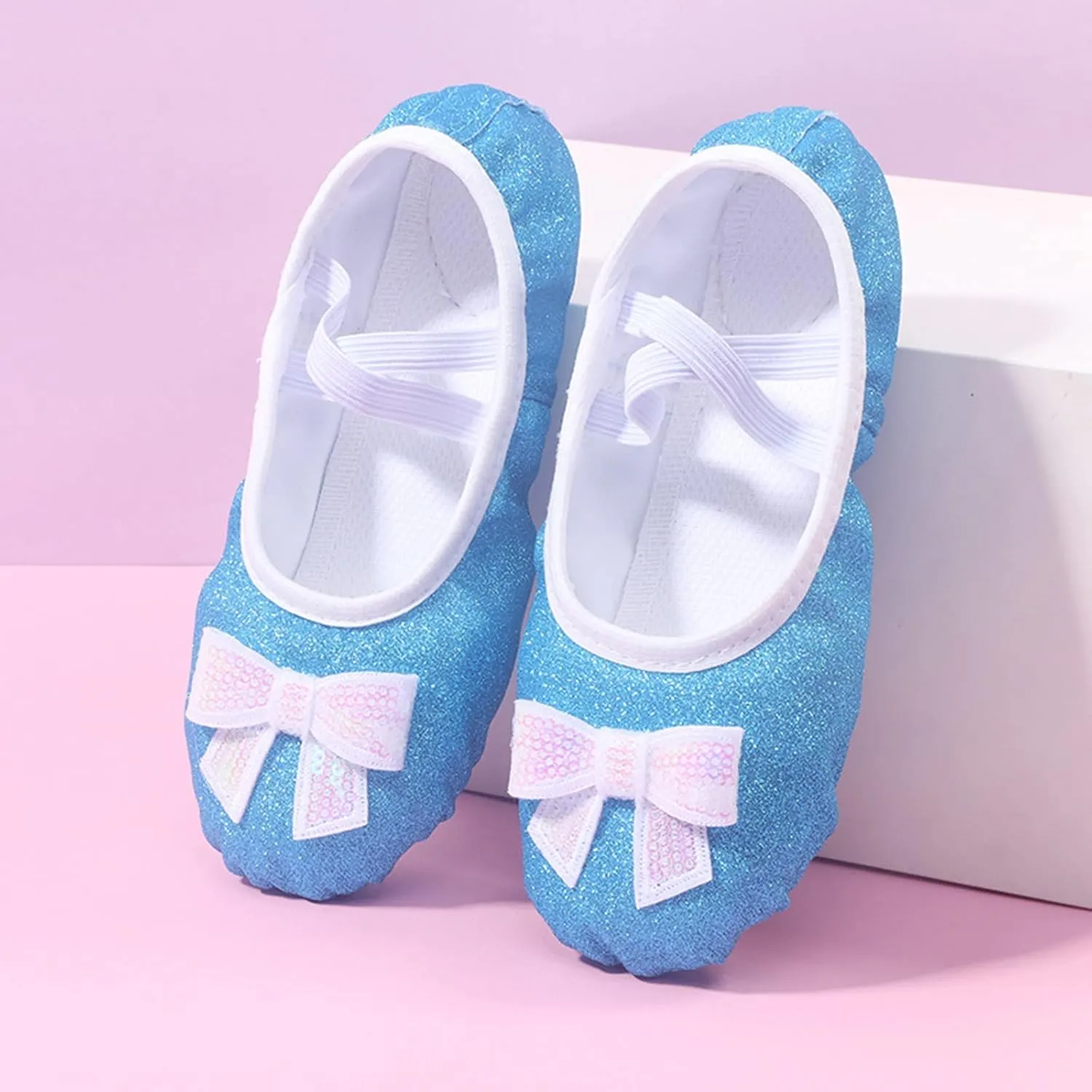 Girls Dance Shoes Kids Soft Sole Bow Tie Ballet Performance Indoor Shoes Yoga Dance Non Slip Breathable Sneaker