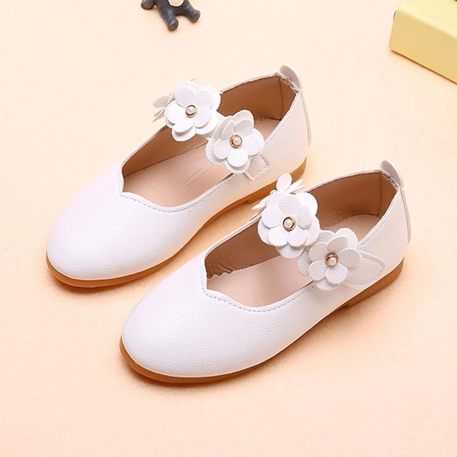 Girls Dress Shoes Closed Toe Wedding Party School Ankle Strap Ballet Flats Shoes Little School Shoes for Teen Girls