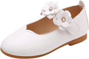 Girls Dress Shoes Closed Toe Wedding Party School Ankle Strap Ballet Flats Shoes Little School Shoes for Teen Girls