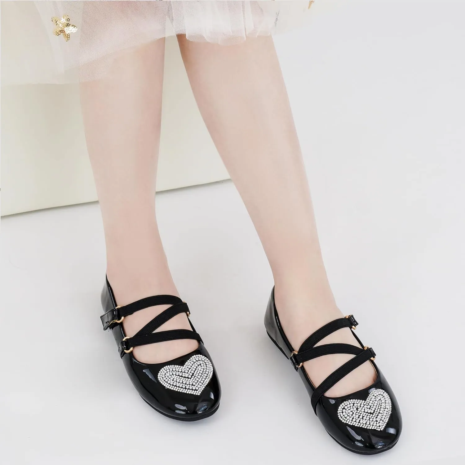 Girls Dress Shoes Flats: Little Kid Princess Flat for Birthday Wedding - Toddler Ballerina Shoe for School Walking