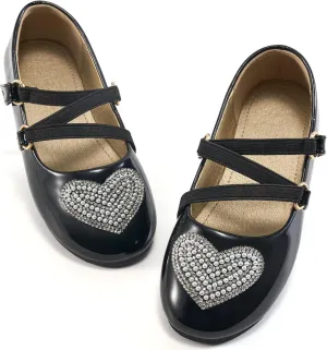 Girls Dress Shoes Flats: Little Kid Princess Flat for Birthday Wedding - Toddler Ballerina Shoe for School Walking