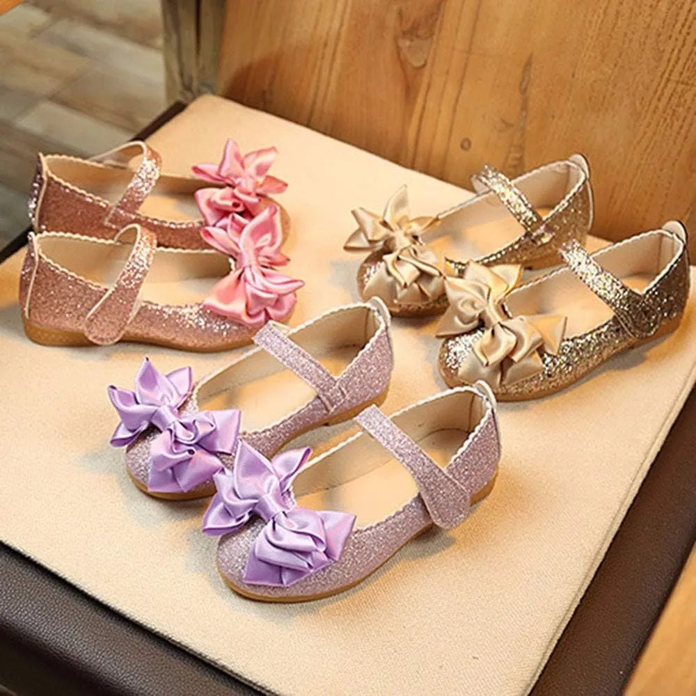 Girls Dress Shoes Flower Girls Leather Ballet Pearl Flat Wedding Party School Walking Shoes for Little Kid