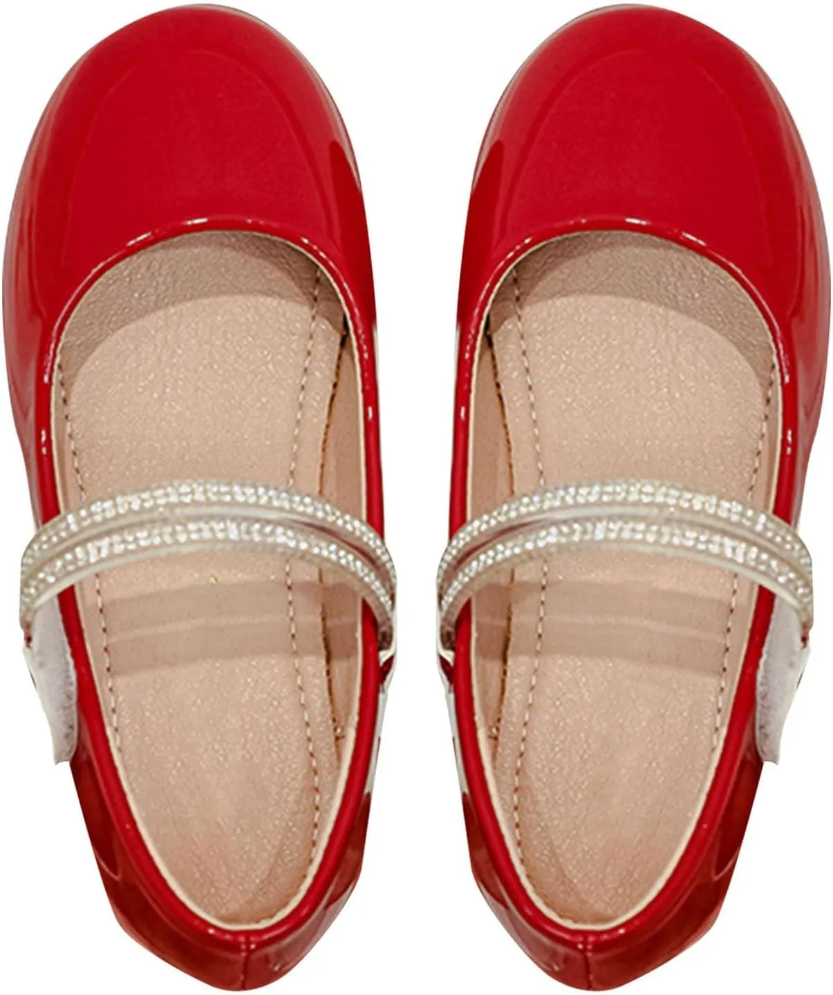Girls Dress Shoes Patent Ballerina Flats Kids Toddler Girls Mary Jane Low Heels Shoes for School Party Wedding