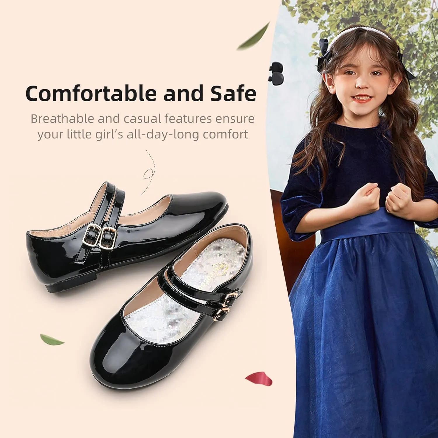 Girls Dress Shoes Princess Wedding Girls Flats Toddler Girl Shoes for Little Big Kids
