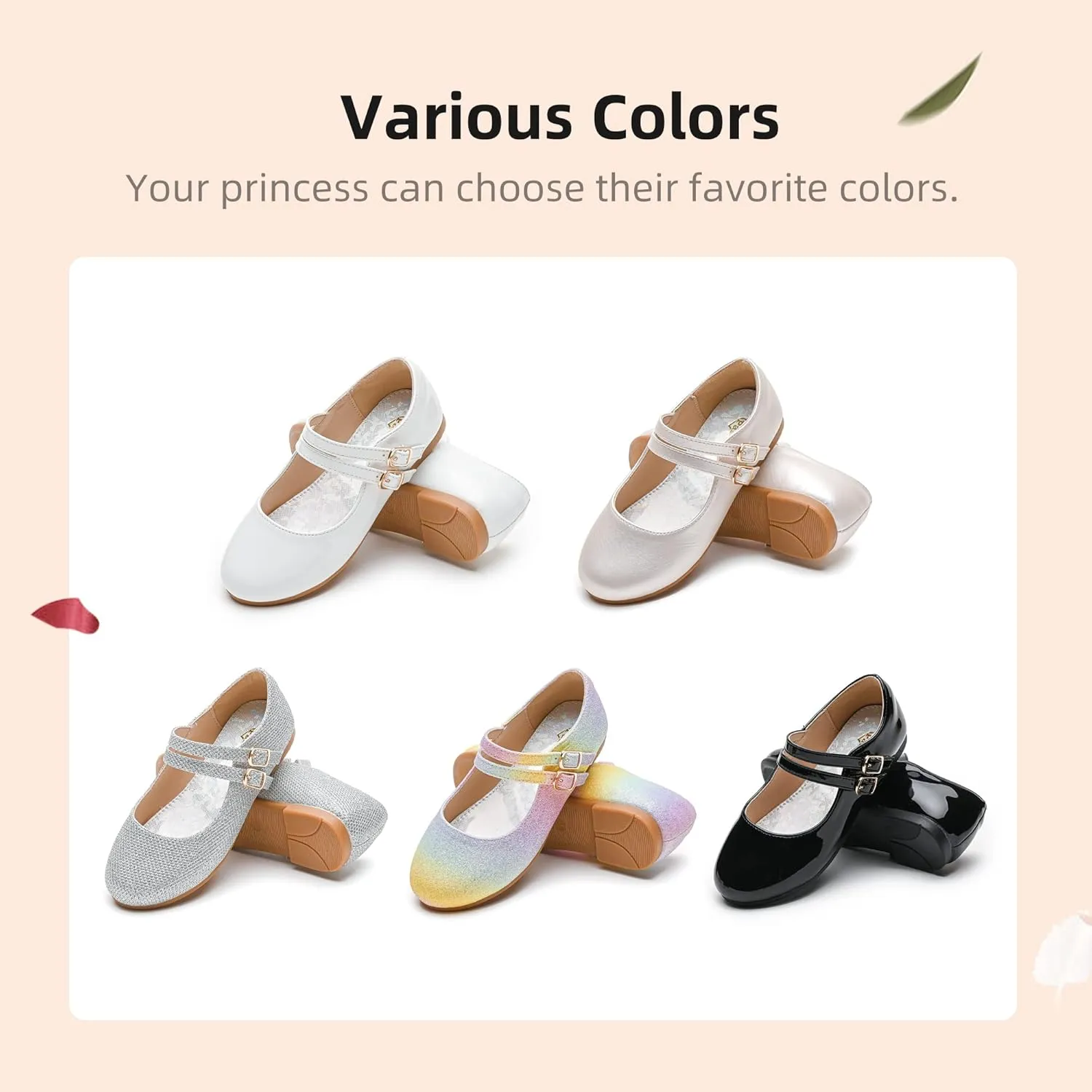 Girls Dress Shoes Princess Wedding Girls Flats Toddler Girl Shoes for Little Big Kids