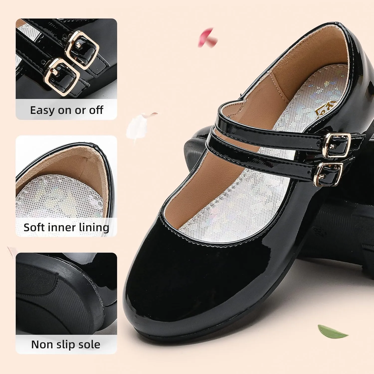 Girls Dress Shoes Princess Wedding Girls Flats Toddler Girl Shoes for Little Big Kids