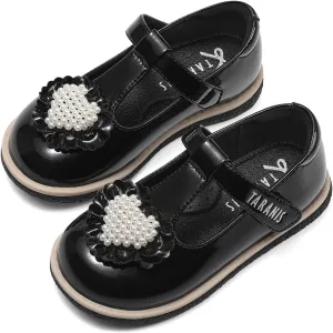 Girls Dress Shoes Toddler Mary Janes Shoes Pearl Princess Ballet Flats