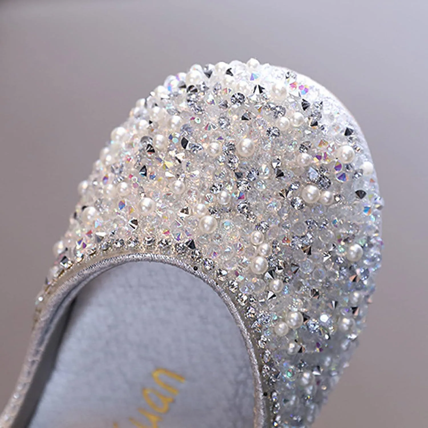 Girls Mary Jane Dress Shoes Rhinestones Ballet Flats Flower Girl Wedding Party Shoes Toddler Kids Sandals