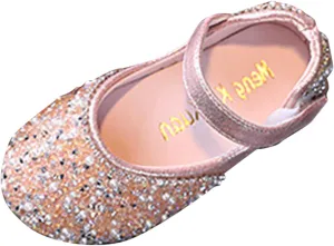Girls Mary Jane Dress Shoes Rhinestones Ballet Flats Flower Girl Wedding Party Shoes Toddler Kids Sandals