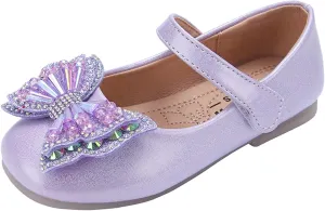 Girls Mary Jane Flats Bow Sequins Ballet Dance Shoes Wedding Party PU Leather Dress Shoes For Toddler Baby