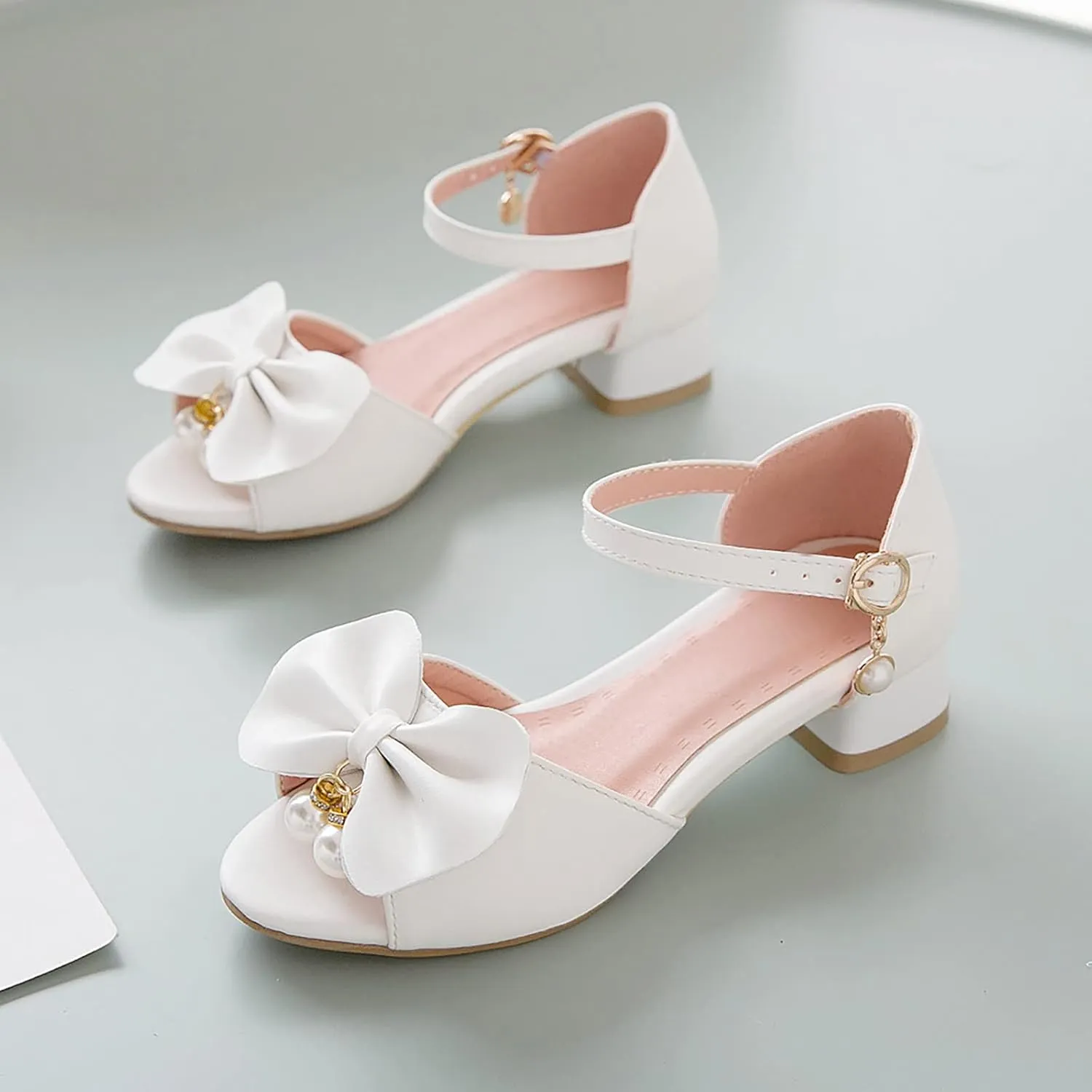 Girls Sandals Grils Dress Shoes Wedding Party Open Toe Glitter High Heels For Little/Big Swim Shoes for Toddler Girl
