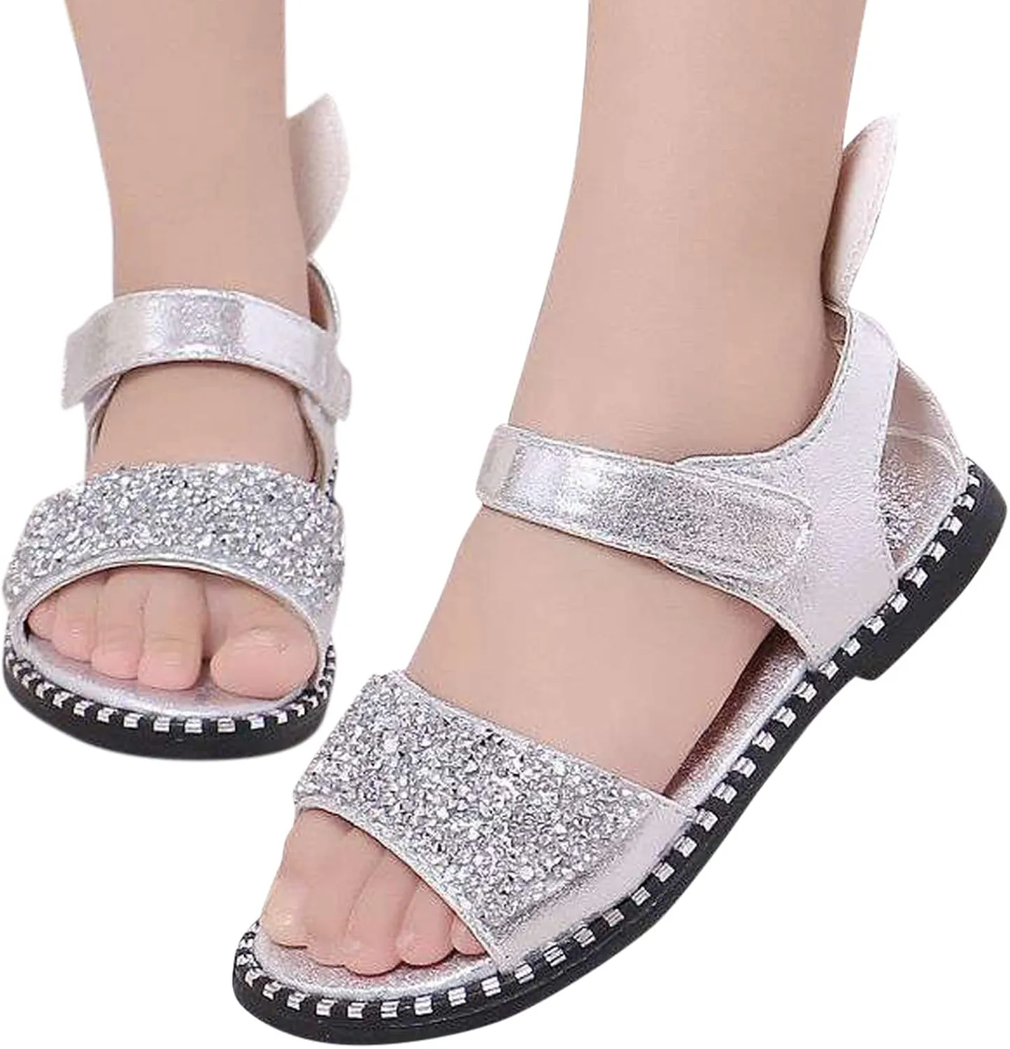 Girls Shoes with Straps Toddler Little Girl Dress Sandals Shoes Casual Slip On Ballet Slide Sandals Shower