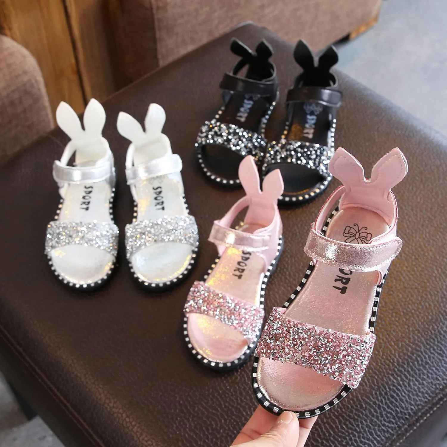 Girls Shoes with Straps Toddler Little Girl Dress Sandals Shoes Casual Slip On Ballet Slide Sandals Shower