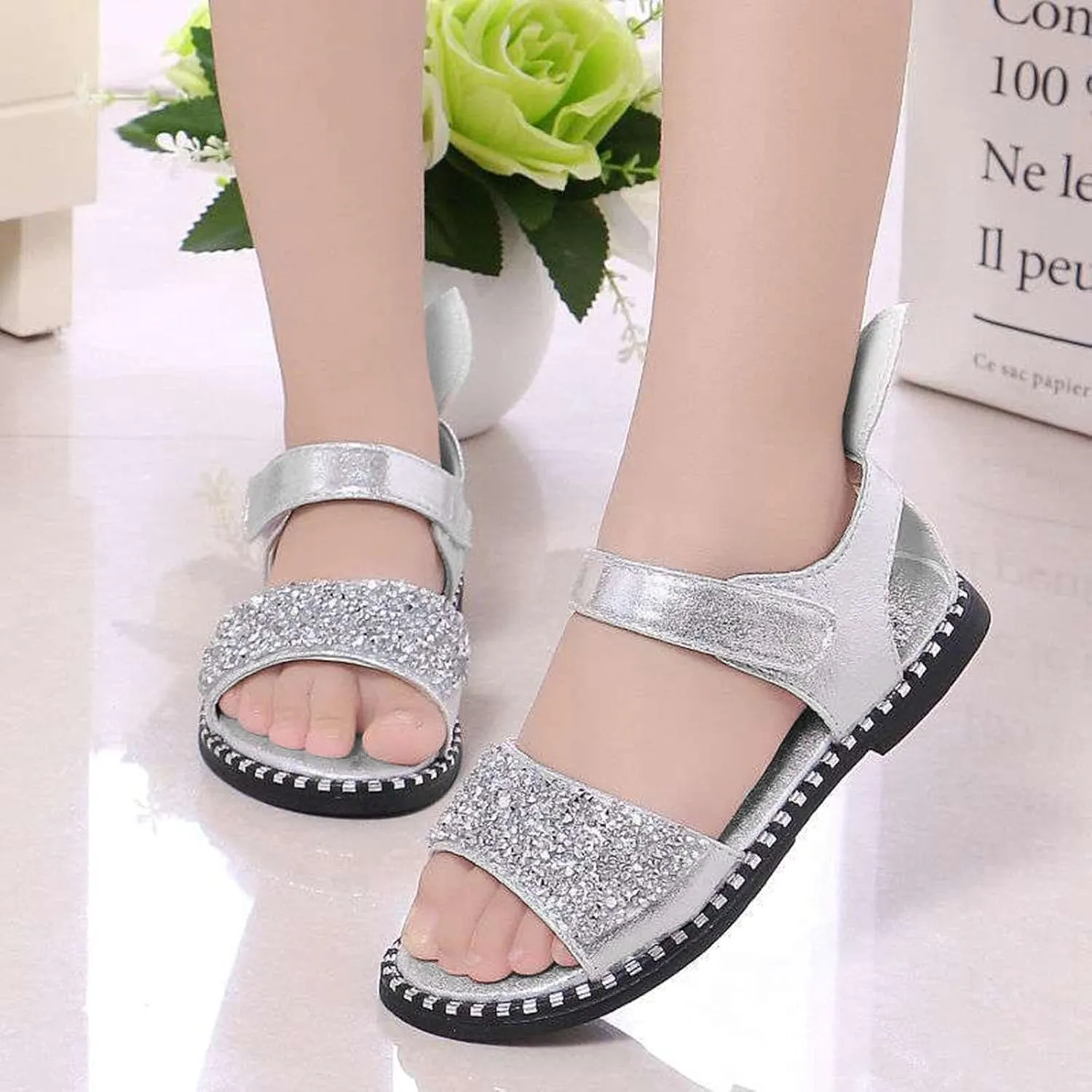 Girls Shoes with Straps Toddler Little Girl Dress Sandals Shoes Casual Slip On Ballet Slide Sandals Shower