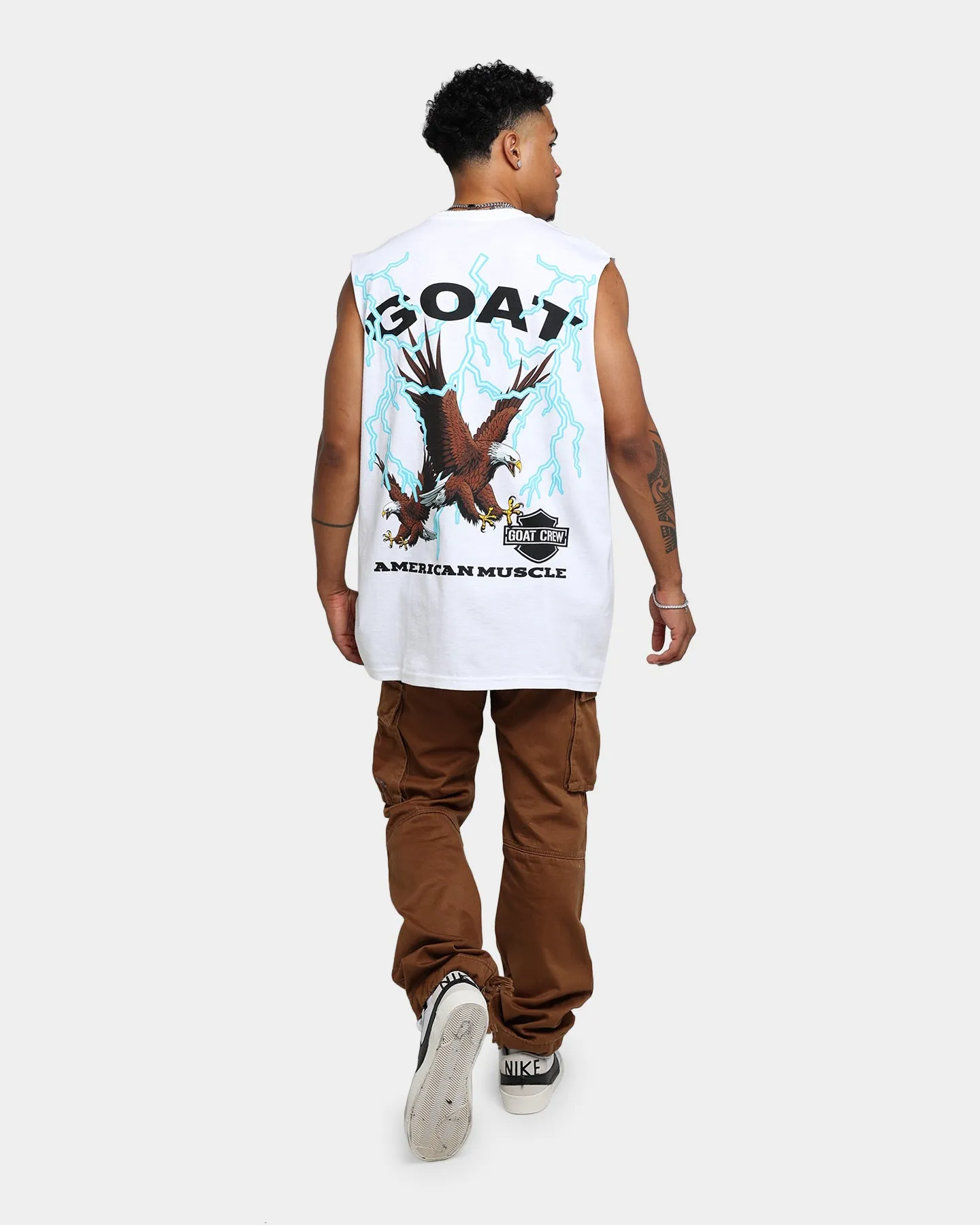 Goat Crew American Muscle Muscle T-Shirt White