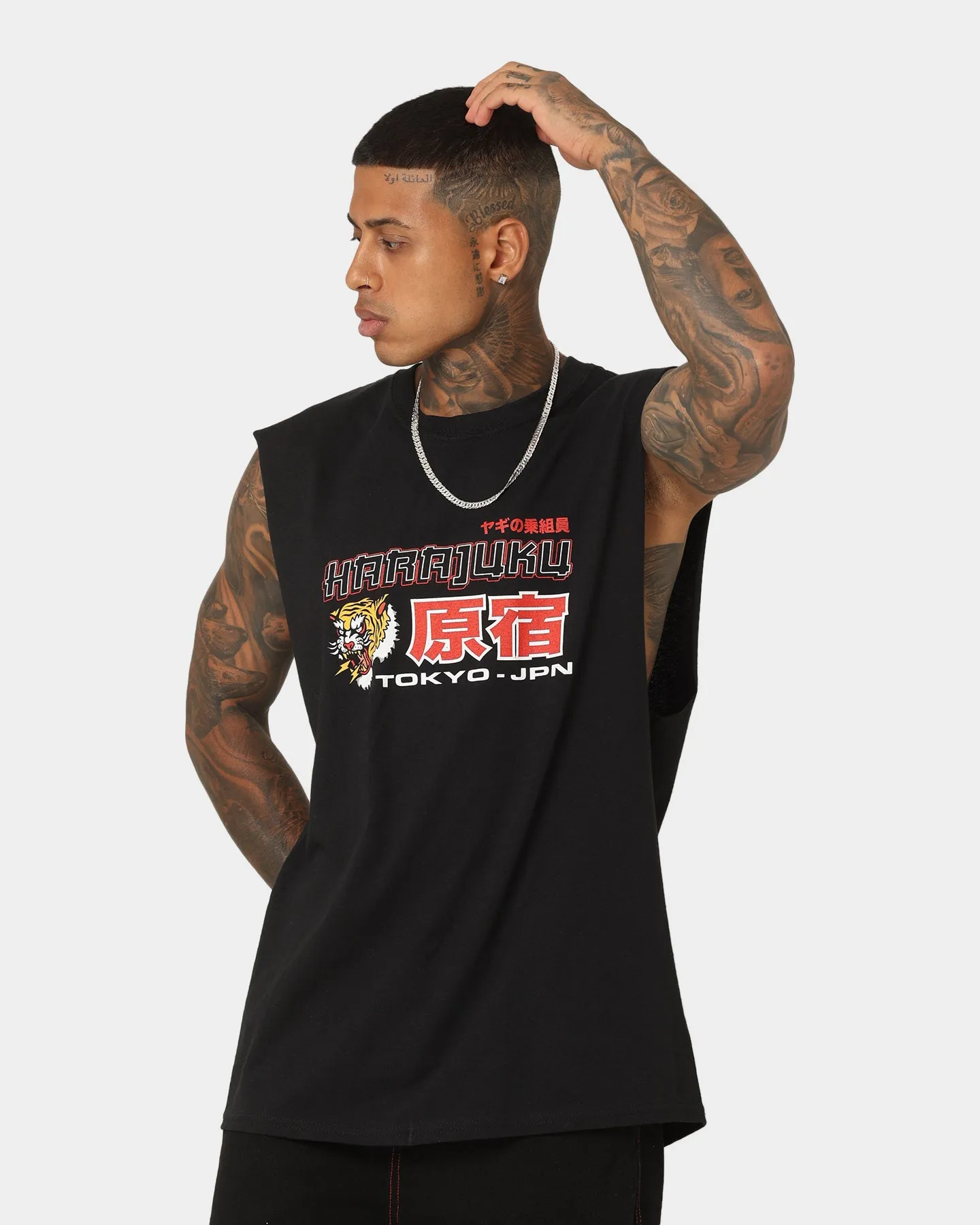 Goat Crew Harajuku Muscle T-Shirt Black