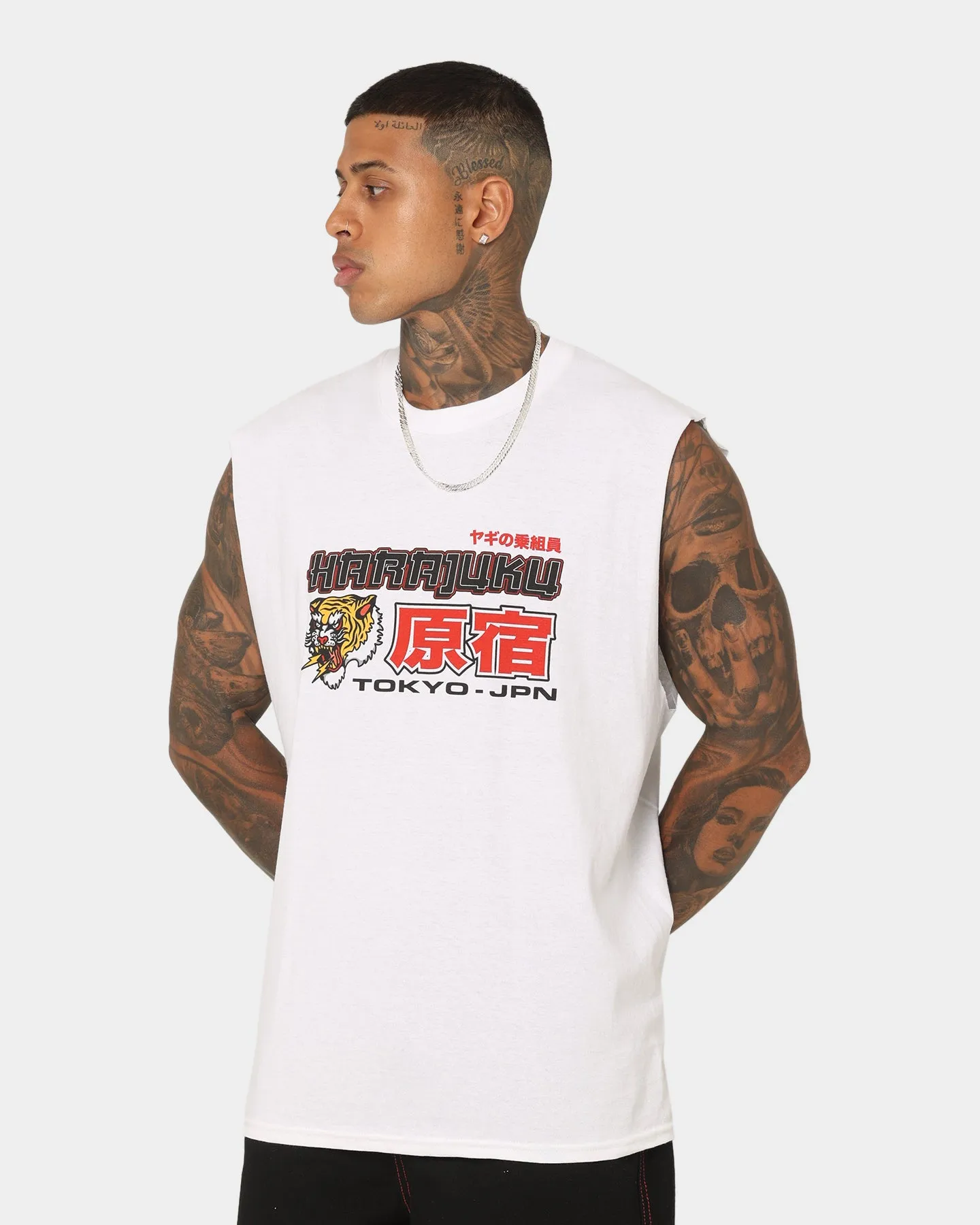 Goat Crew Harajuku Muscle T-Shirt White