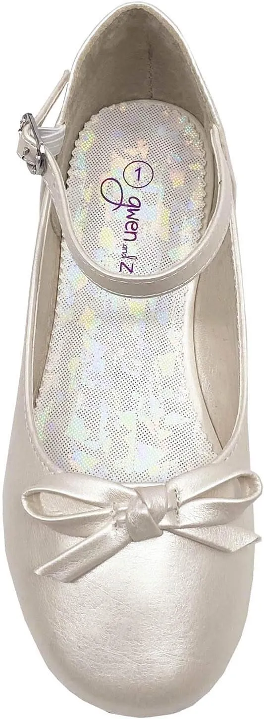 Gwen & Zoe Girl Dress Flats Shoes for Weddings, Christmas, First Communion, Easter, Flower Girl - Big and Little Girl Flats, Toddler, Kids Ballet Flats with Strap