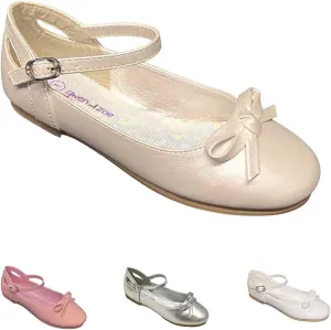 Gwen & Zoe Girl Dress Flats Shoes for Weddings, Christmas, First Communion, Easter, Flower Girl - Big and Little Girl Flats, Toddler, Kids Ballet Flats with Strap