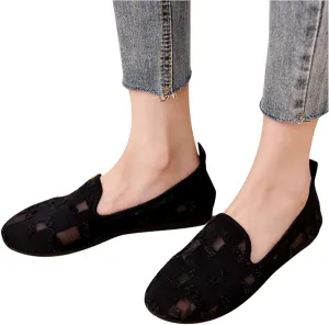 Hbeylia Flats Shoes Women Fashion Casual Ripped Denim Slip On Loafer Sneakers Soft Lightweight Travel Walking Shoes Dress Ballet Flats Boat Shoes For Women Ladies