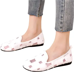 Hbeylia Flats Shoes Women Fashion Casual Ripped Denim Slip On Loafer Sneakers Soft Lightweight Travel Walking Shoes Dress Ballet Flats Boat Shoes For Women Ladies