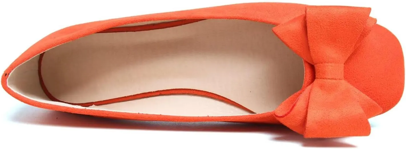 Hee grand Classic Solid Square Toe Ballet Flats for Women Comfort Casual Flats Lightweight Slip on Loafers Suede Dress Shoes