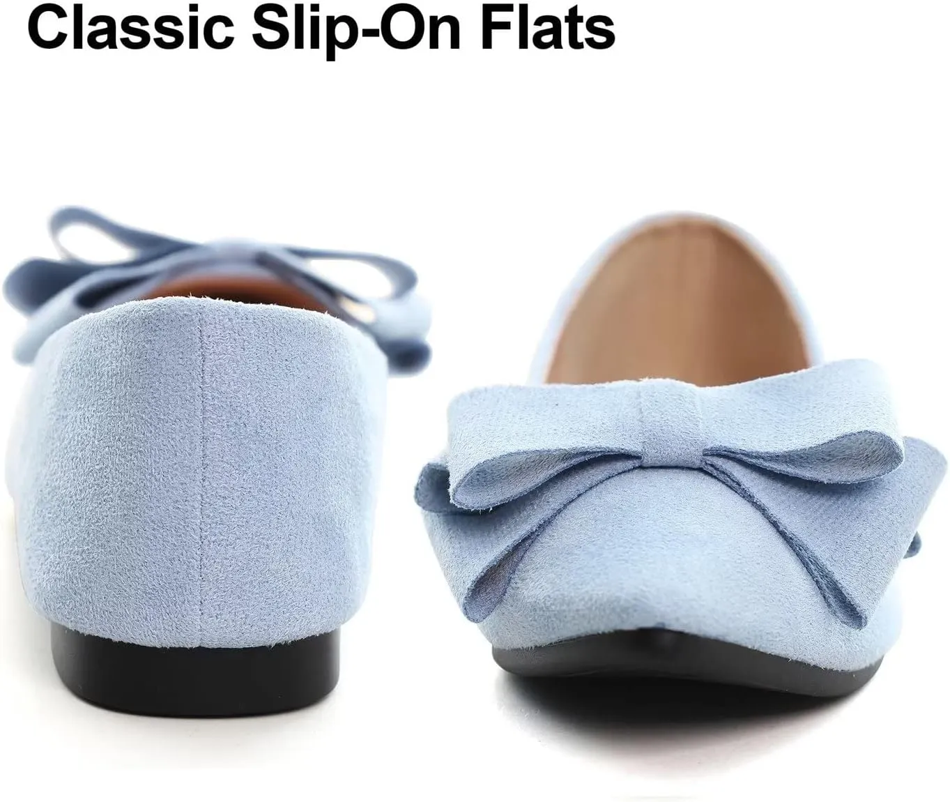 Hee grand Flat Shoes for Women Crystals Bowknot Pointed Toe Ballet Flats Comfortable Office Shoes Fashion Dress Shoes