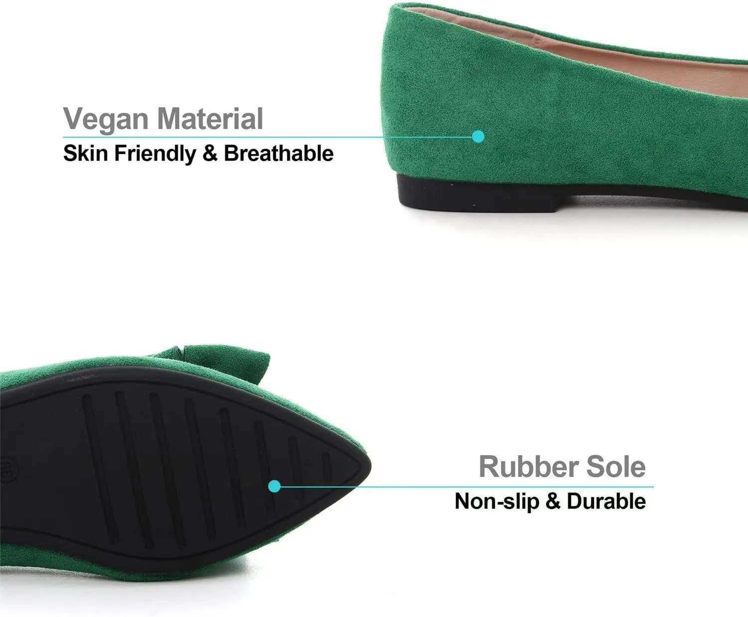 Hee grand Flat Shoes for Women Crystals Bowknot Pointed Toe Ballet Flats Comfortable Office Shoes Fashion Dress Shoes