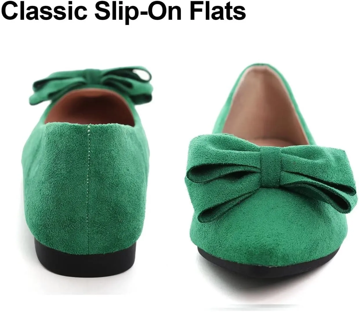 Hee grand Flat Shoes for Women Crystals Bowknot Pointed Toe Ballet Flats Comfortable Office Shoes Fashion Dress Shoes