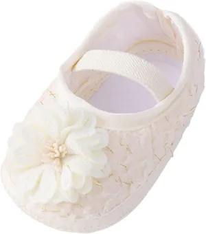 Infant Baby Mary Jane Flat Princess Wedding Dress Shoes Crb Shoe for Newborns Non-Slip for Toddler First Walkes