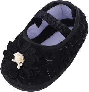 Infant Baby Mary Jane Flat Princess Wedding Dress Shoes Crb Shoe for Newborns Non-Slip for Toddler First Walkes