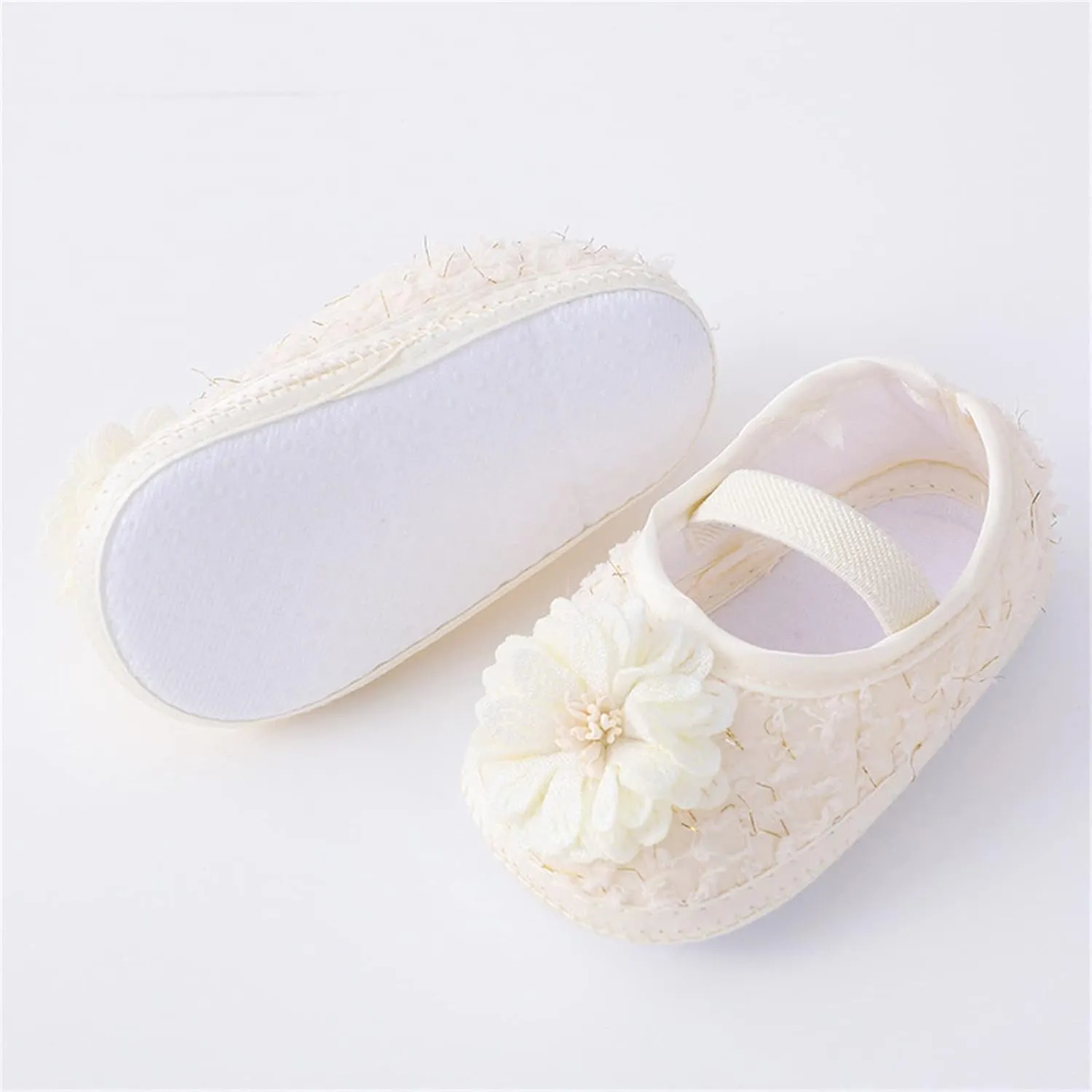 Infant Baby Mary Jane Flat Princess Wedding Dress Shoes Crb Shoe for Newborns Non-Slip for Toddler First Walkes