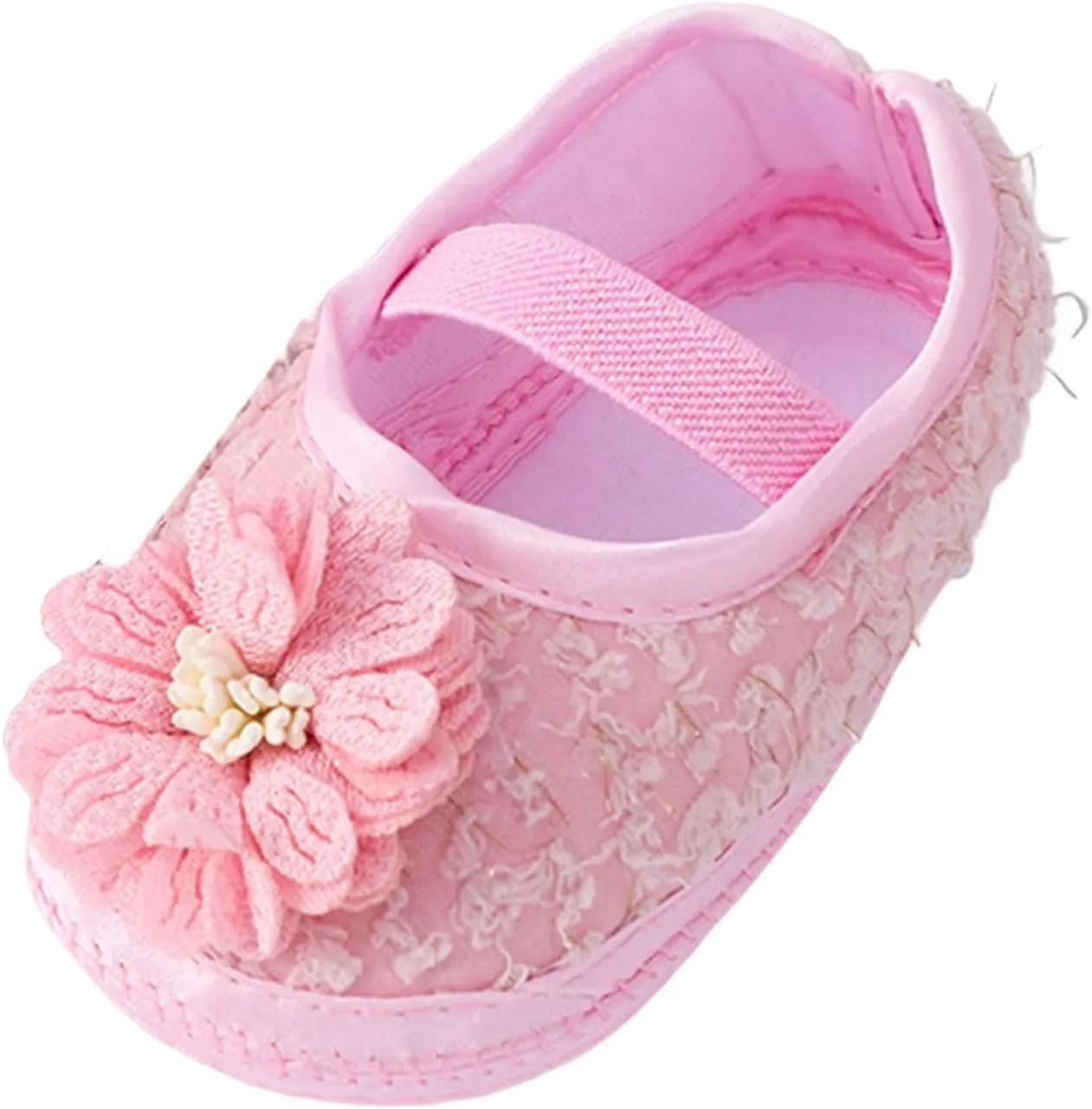 Infant Baby Mary Jane Flat Princess Wedding Dress Shoes Crb Shoe for Newborns Non-Slip for Toddler First Walkes