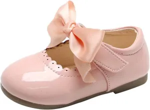 Infant Girls Wedding Dress Shoes Bow Ballet Princess Mary Jane lats First alker Baby Girl Shoes for Party Wear