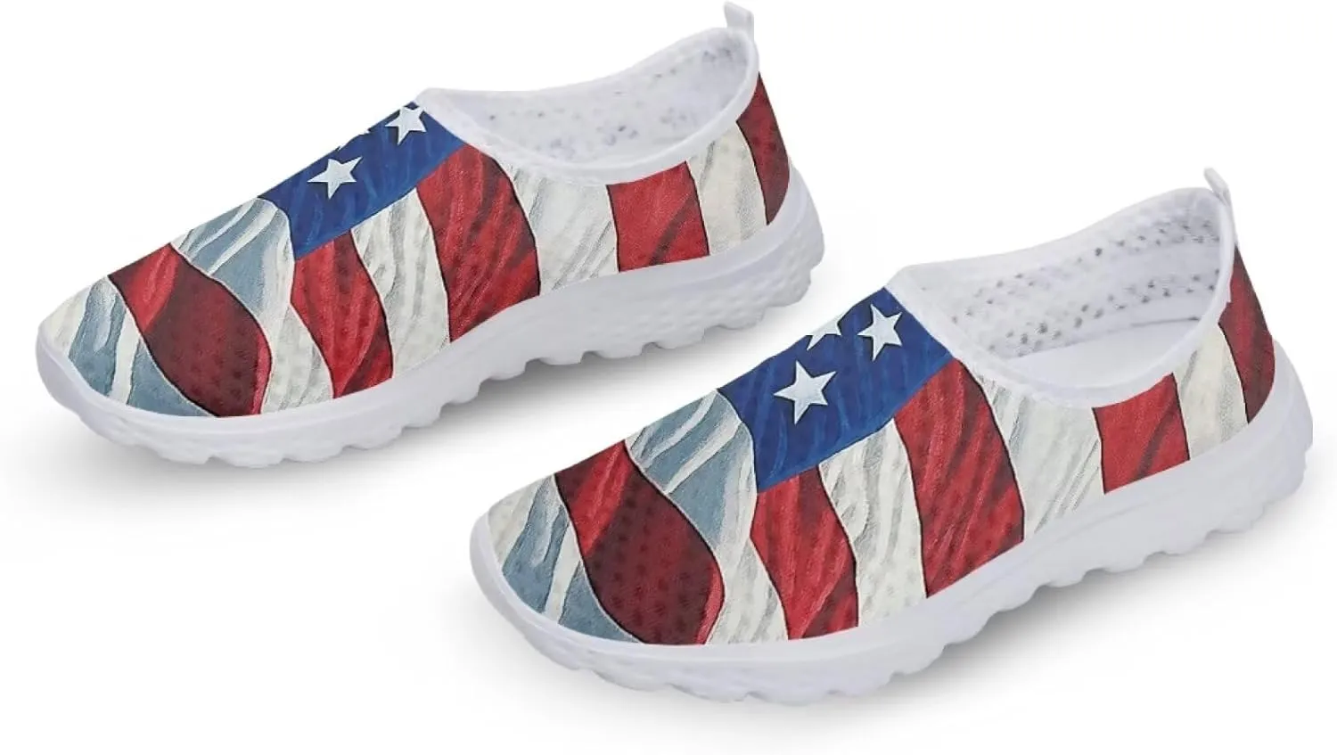 Jeiento Flag Sneakers for Women Patriotic Running Shoes Sport Walking Tennis Sneakers Athletic Shoes