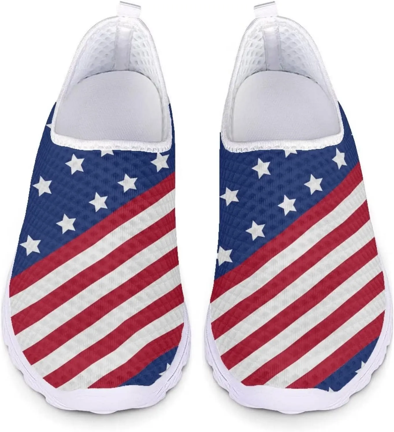Jeiento Flag Sneakers for Women Patriotic Running Shoes Sport Walking Tennis Sneakers Athletic Shoes