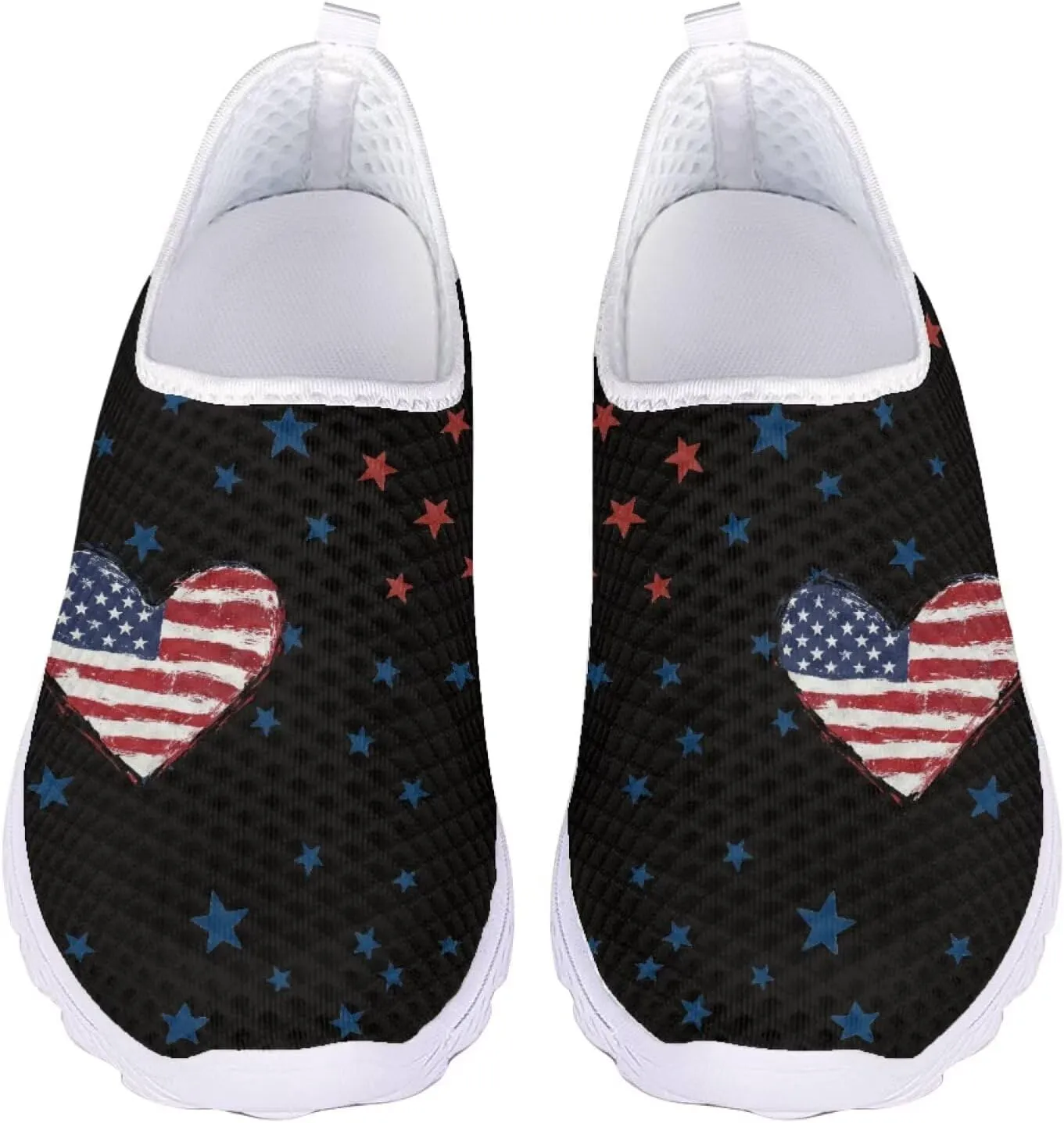 Jeiento Flag Sneakers for Women Patriotic Running Shoes Sport Walking Tennis Sneakers Athletic Shoes