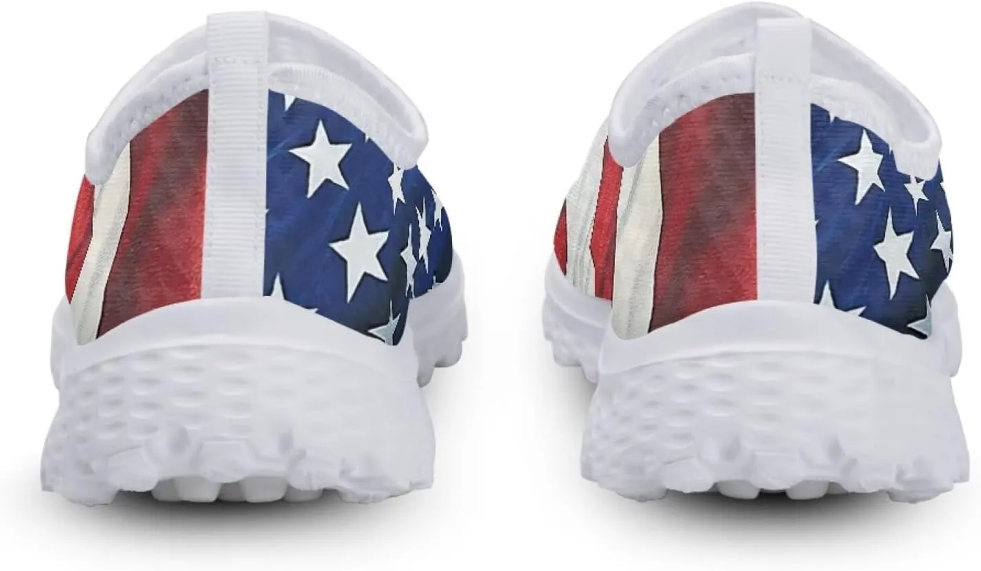 Jeiento Flag Sneakers for Women Patriotic Running Shoes Sport Walking Tennis Sneakers Athletic Shoes
