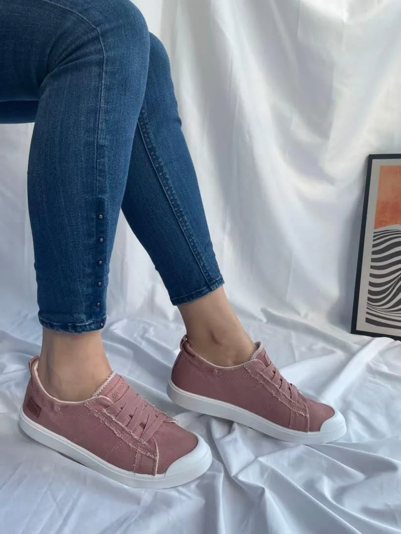 JENN ARDOR Slip-on Canvas Fashion Sneakers for Womens Comfortable Casual Walking Flats Elastic Stylish Cute Lightweight Shoes